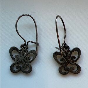 Retired James Avery Whimsical Butterfly Earrings